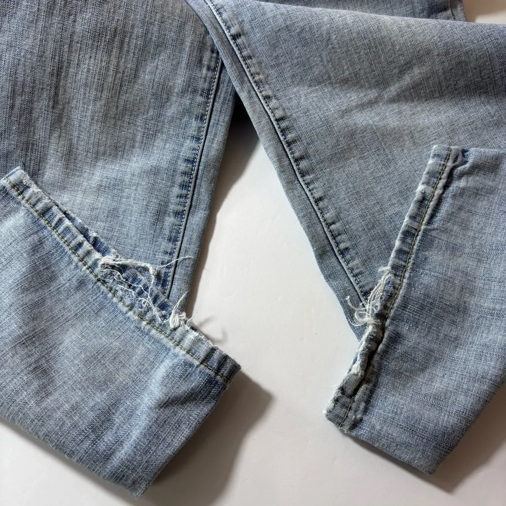 Flypaper Jeans Mens Light Wash Straight Leg Embroidered Skater Blue Size 32x34